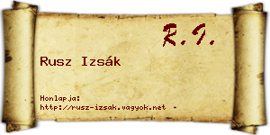Rusz Izsák névjegykártya